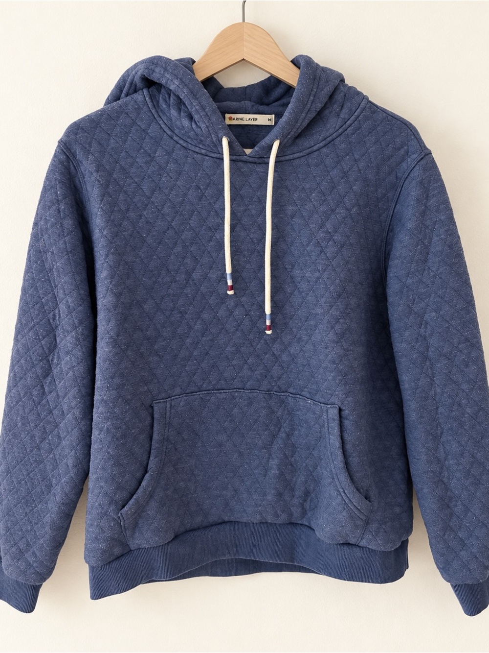 Marine Layer Corbet Quilted Pullover Hoodie, size M.
